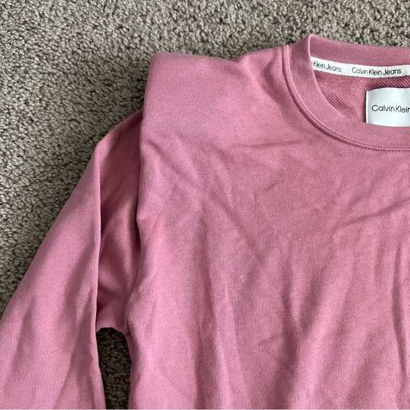 Calvin Klein Jeans Sweatshirt Womens Size XS Padded Shoulders Mauve Pink - Picture 7 of 11